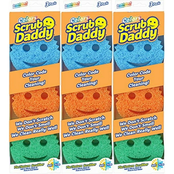 Scrub Daddy Colors 3 pack scratch free sponge flextexture